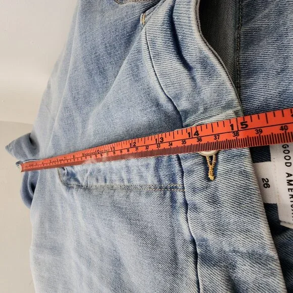 NWT Good American Flare Leg  Jeans sz 26 Light Wash Denim With Flat-Tummy Tech - Picture 9 of 14